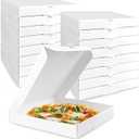 MUMULULU 50 PCS Mini Pizza Boxes 5.1x5.1x0.78 Inch White Pizza Box For Homemade Pizzas and Crafts