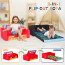 MallBest Kids Sofas Children's Sofa Bed Baby's Upholstered Couch Sleepover Chair Flipout Open Recliner(Red/Fire Truck), Large