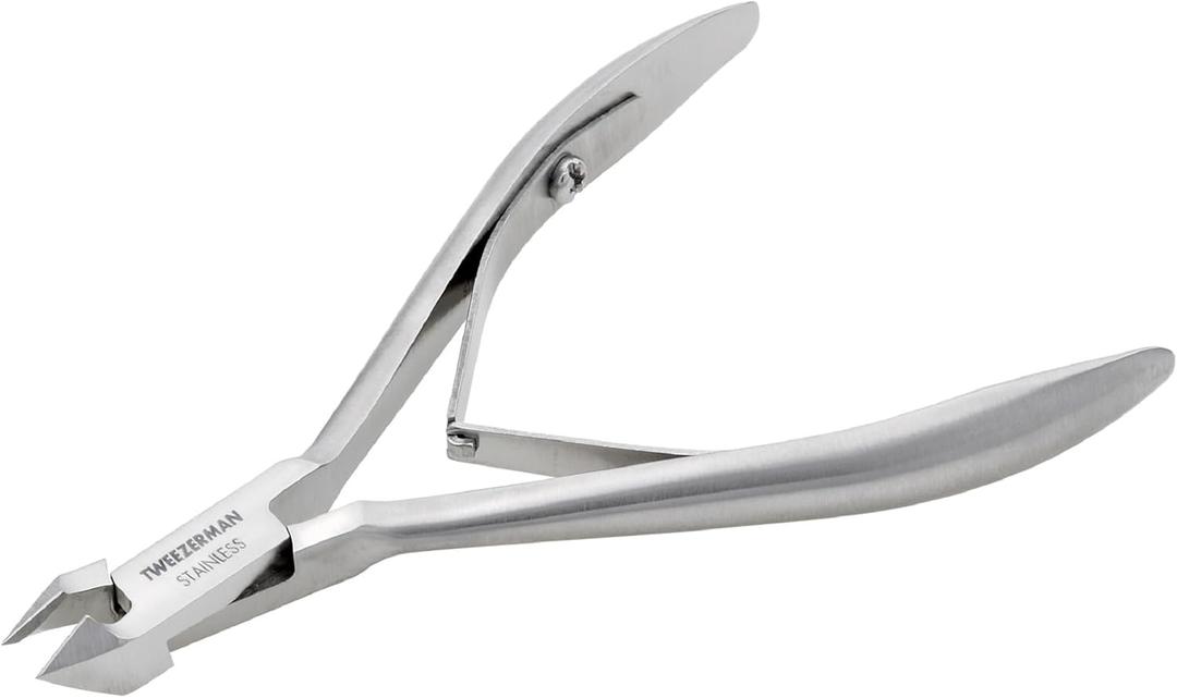 Tweezerman Rockhard Stainless Steel Cuticle Nipper, 1/2 Jaw (Silver)