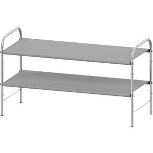 Simple Houseware 2-Tier Shoe Rack Storage Organizer, Grey