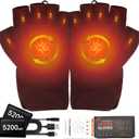 Heated Gloves for Men Women, 10400mAh Battery Fingerless Flexible for Work Outdoor Hunting Skiing Motorcycle Writing  Ideal Match with Electric Hand Warmers for Cold Winter (Large)