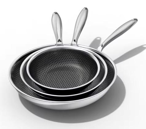 Non Stick Pots and Pans 4 Set Tri Ply Stainless Steel Cookware Set 9pcs Induction Kitchen Cookware Sets