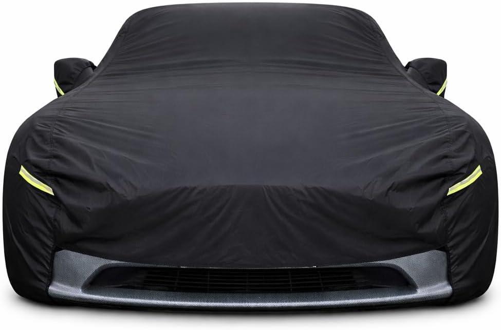 Car Cover Custom Fit for Tesla Model Y, Water-Resistant All Weather Full Exterior Cover Rain Snow UV Protection Lightweight Cover with Door Zipper Charging Port (Black)