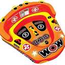 WOW World of Watersports Bingo Inflatable, 1 to 2 Person Towable Secure Cockpit Seating and Tow Rope Bundle