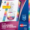 2 x Avery A-Z Dividers for 3 Ring Binders, 26 Tabs per Set, Customizable Table of Contents, Multicolor Tabs, Great for Organizing Reports, Projects, and More (11125)