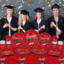 Tbsone Class of 2026 Graduation Plates and Napkins Set  Red and Black Disposable Tableware for 25 Guests, Includes Plates, Napkins, Cups, Forks and Tablecloth  Party Decorations Supplies (126 PCS)