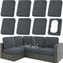 hyha Waterproof Outdoor Cushion Covers for Patio Furniture, Stretch Patio Chair Cushion Slipcovers, Coated UV Resistant Replacement Seat Covers, Solid Color (Dark Grey, 8PC)