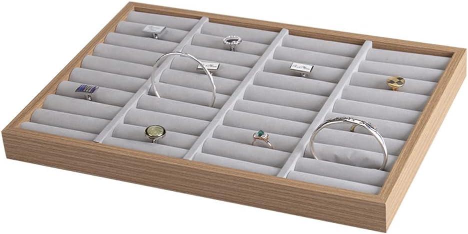 Bracelet Holder Bangle Organizer Display Bracelets Tray Holder 36 Section with Velvet Inserts Ring Holder Ring Box (Grey)