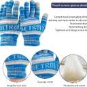 Vintage Classic Skull Cap 3D Embroidery Beanie Cuffed Winter Hat Knit Comes with Warm Gloves Fasion Gifts for Men Women Fans (Blue)