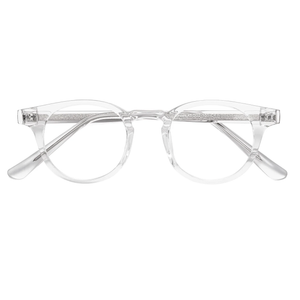 Clear Retro-Vintage Low Bridge Fit Round Eyeglasses
 
