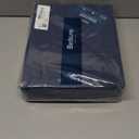 Bedsure 100% Washed Cotton Duvet Cover Queen Size - Navy Minimalist Bedding Set Linen Like - PureWoven Plain Simple & Soft Comforter Cover for All Seasons (Navy, Queen, 90"x90")