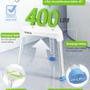 Space-Saving Triangular Shower Chair for Inside Shower, FSA/HSA Eligible 400 lbs Adjustable Shower Stool for Elderly and Disabled, Non-Slip Bathtub Chair with Stable-Bracing, Tool-Free Assembly, White
