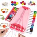 Bracelet Making Kit for Girls - Friendship Bracelet Kit - Christmas Gifts for Ages 6 7 8 9 10 11 12 Year Old Girl Birthday Gifts, Arts and Crafts for Kids Ages 8-12 Teen Bracelets DIY Maker Pink Coral