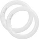 8 inch T9 22 Watts Round Light Bulbs FC8T9/DX Circular Fluorescent Light Bulb, FC8T9/DL 22W Circline Bulb, Daylight 6400K, G10q 4 Pin Prong Base, 2 Pack