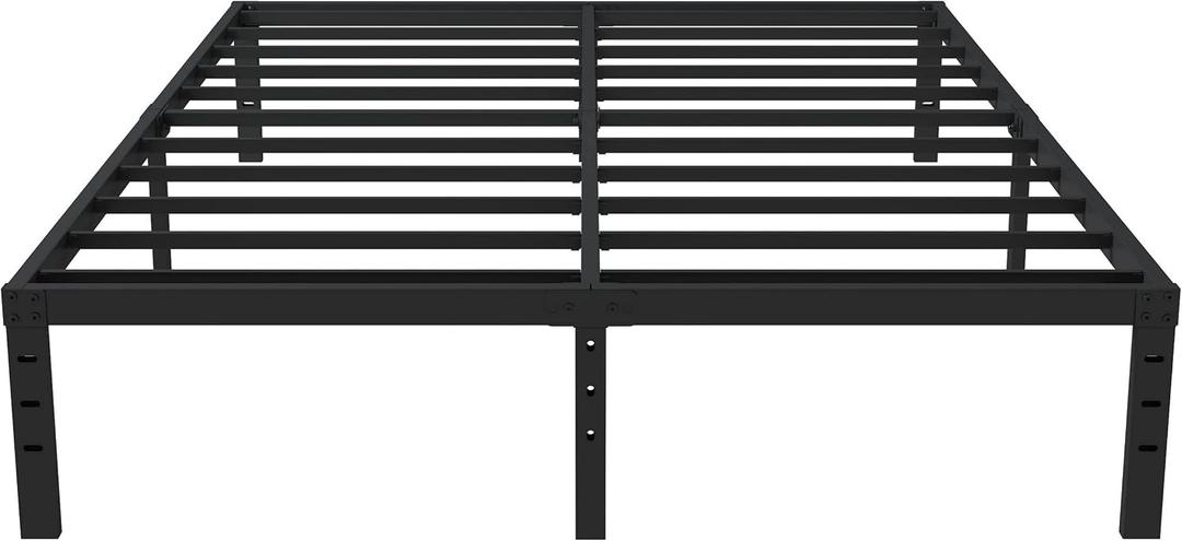 Upcanso 16 Inch Queen Bed Frame No Box Spring Required, Metal Platform Queen Size Bed Frames with 14 Inch Storage, 3,500 lbs Heavy Duty Steel Slats Support, Easy Assembly Mattress Foundation