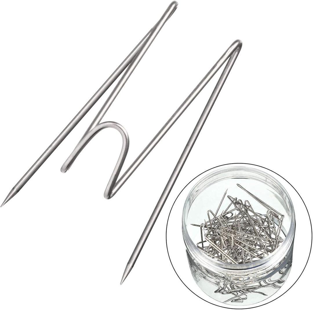 Geyoga Fabric Panel Wall Wire Hooks Cubicle Hooks with Clear Storage Box for Interior Exterior Decor for Picture Home School Office DIY(Silver,36 Pcs)