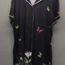 Ekouaer Nightgowns for Women Button Down Sleepshirt Short Sleeve Night Gowns Boyfriend Nightshirt Soft Sleepwear 2XL