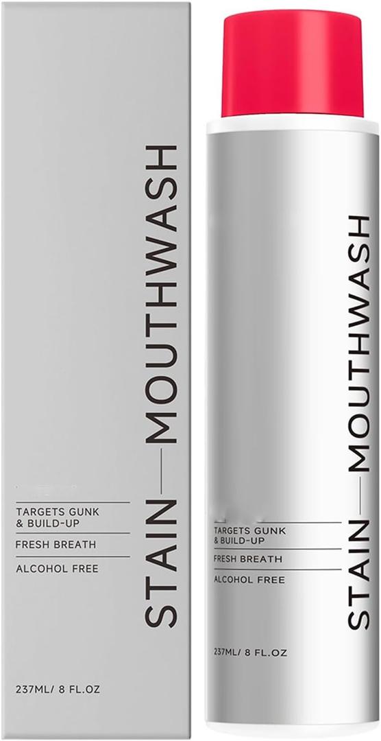 Stain Whitening Mouthwash, Gunk Removing Mouthwash for Fresh Breath, Hydrogen Peroxide Mouthwash to Promote Whiter Teeth, Peroxide Rinse with Essential Oils