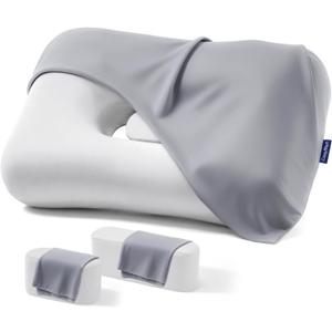 Ice Silk Cooling Pillowcase, Super Soft Polyester Spandex Pillow Cover, Single Pack, Custom Fit for CosyMart Side Sleeper Pillow, Ultra-Smooth with Less Drag for Fewer Sleep Creases (Gray), Body
