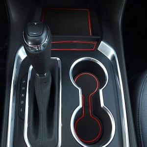 Auovo Anti Dust Door Mats for Chevy Traverse Accessories 2023 2022 2021 2020 2019 2018 Interior Custom Fit Door Cup Center Console Liners 28pcs/Set (Red,Updated)