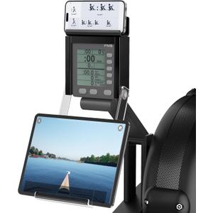 Phone & Tablet Holder Compatible with Concept 2 Rowing Machine & Skierg with PM5 Monitor, Rower Accessories, 2-in-1 Phone & Tablet Mount Stand for Model D&E and Rowerg, NOT for PM3/PM4, Patent Pending
