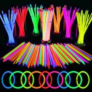 Mega-L 100 PCS Bright Glow Sticks Bulk - Halloween Glow in the Dark Party Supplies, 8" Glowsticks Easter Party Favors with Bracelets and Necklaces Light Sticks Bulk Party Favors for Kids or Adult