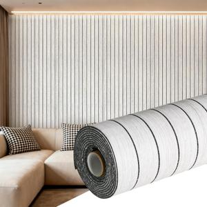 Peel and Stick 3D Wall Panel, Bright Gray, 15.7 x 118 in