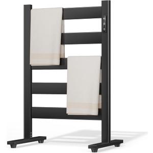 Freestanding Towel Warmer 5-Bar Space Aluminum Matte Black