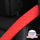 2 x 2PCS Extra Long Car Seatbelt Cover, 29.53 inches Soft Leather Vehicle Safety Seat Belt Strap Cushion, Comfortable Auto Shoulder Neck Chest Protection Pads Accessories, Extremely Long (Red)