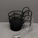 HowRU Iron Art Hanging Baskets Flower Pot Holder Over The Rail Metal Fence Planters Assemble - Pack of 3 (Black)