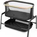 Maxi-Cosi Iora Baby Bassinets Bedside Sleeper, Portable Bassinet, Infant Bedside Sleeper Crib, Height Adjustable, Breathable Mesh, Large Storage Basket, Classic Graphite