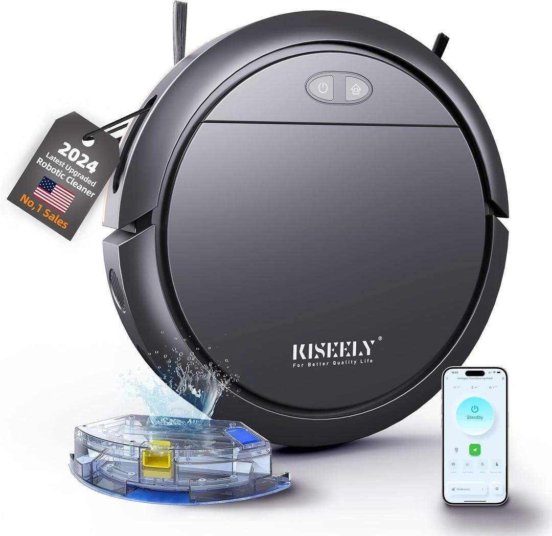 Robot Vacuum Cleaner with Mop, 4000Pa Robotic Vacuum with Self-Charging, App Control, Adjustable Suction Power Robotic Vacuum for Hard Floor, Pet Hair and Low-Piled Carpet (Black U18) Robot Vacuum Cleaner with Mop, 4000Pa Robotic Vacuum with Self-Charging, App Control, Adjustable Suction Power Robotic Vacuum for Hard Floor, Pet Hair and Low-Piled Carpet (Black U18)