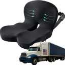 Memory Foam Seat Cushion for Truck Drivers, Office Chairs, Car Seats, Sciatica Relief Pillow for Tailbone, Ergonomic Pressure Relief Pad for Long Sitting & Driving Ergonomic Chair Pad (Black)