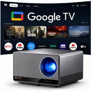 Native 4K Projector for Home Theater, Google TV, 3000 ANSI Lumens | AI auto Focus and Keystone Correction, WiFi, Bluetooth, and dual Hi-Fi Speakers for Home Theater, Gaming, and Outdoor Movies