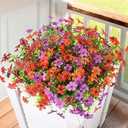 Artificial Flowers for Outdoors, 12 Bundles Multicolor Faux Silk Flowers Spring Summer Decoration, Artificial Plants Fake Outdoor Flowers UV Resistant No Fade for Home Planter Porch Patio Yard Decor