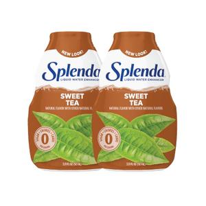 SPLENDA Liquid Water Enhancer Drops, Sugar Free, Zero Calorie, Natural Flavor, Concentrated Drink Mix, 3.11 Fl Oz Each Bottle (Sweet Tea, 2 Pack) (EXP 06/18/26)