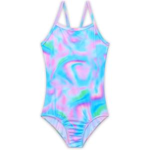 Girls Swimsuits One Piece Sleeveless Bathing Suit Breathable Swimwear for Kids Child Beach with Sun Protection