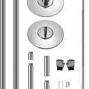 SereneLife Portable Spinning Fitness Pole  Adjustable Height 82108" & 23.8 lb Steel Pole for Home Gym, Dance, Club & Bar  Chrome Finish, Easy to Install & Remove, Supports Up to 1,102 lb