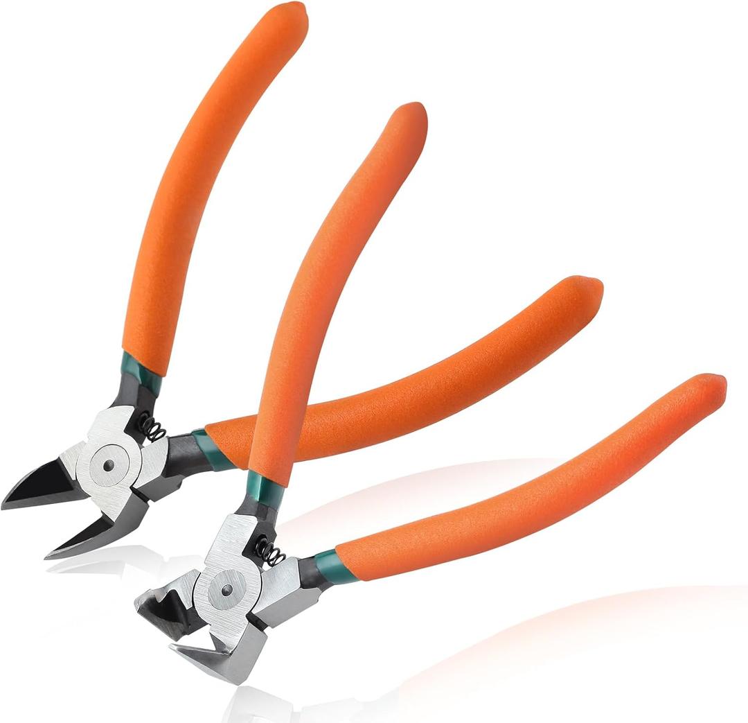 Diagonal Pliers for Flush Cut Plastics, 45 & 90 Angled Wire Cutters for Crafting, Wire Side Cutter Clipper, Precision Wires Snips Flush Cutter for Jewelry Making, Electronic, Model, Floral