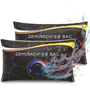 2 x 400g (1.8 lbs) Rechargeable Moisture Absorbers,Car Dehumidifier Bag,Microwave Fast Reactivated Large Desiccant Packs for Storage,Silica Gel Packets for Closet and Bathroom,Gun Safe Dehumidifier
