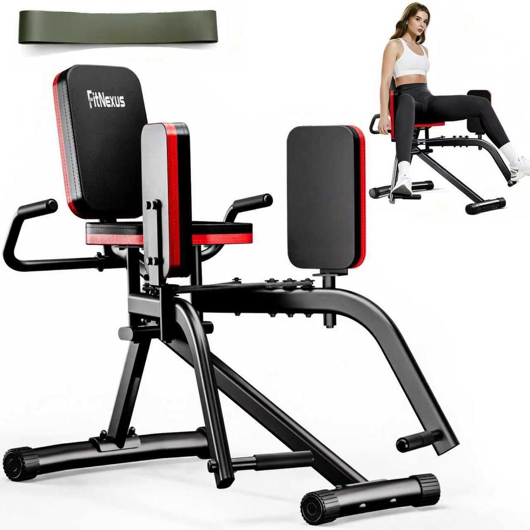 Hip Abductor Machine for Women/Men, Compact Glute Machine & Leg Exercise Equipment with Resistance Band, 6-Level Adjustable Booty Builder for Home Gym, Ultra Quiet, 360 Adjustable Leg Pads