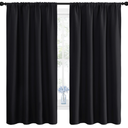NICETOWN Black Blackout Curtain Blinds  Solid Thermal Insulated Window Treatment Blackout Drapes/Draperies for Bedroom (2 Panels, 42 inches Wide by 63 inches Long, Black)
