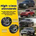 Pair Halogen Fog Light Assembly Compatible with Cherokee 2021/ Grand Cherokee 2014-2020/ Avenger 2011-2014 Left and Right Side Front Fog Lamp 5182021AB