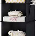 YOUDENOVA Hanging Closet Organizer, 4-Shelf Closet Hanging Storage Shelves, Black