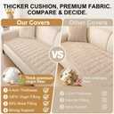 Smiry Couch Cover for Dogs Washable, Non Slip Fuzzy Pet Couch Covers for 3 Cushion Sofa Pet Friendly, Thick Soft Sofa Slipcovers Cushion Protector (Apricot, 27.6" x 82.7")