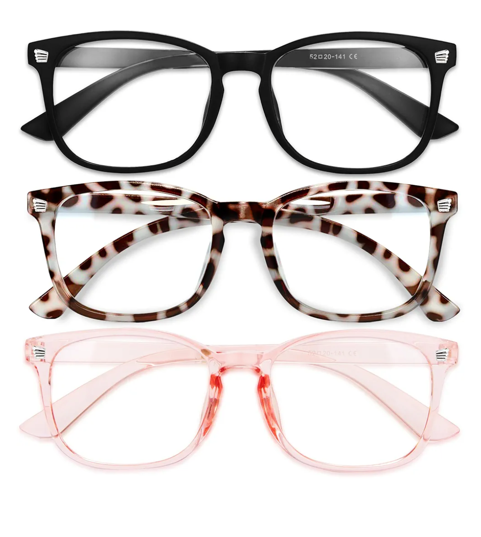 Gaoye Stylish Blue Light Glasses for Woman - Computer Glasses 99% Blue Light Blocking - Lightweight TR90 Frames - 3 pack
