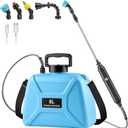 Battery Powered Sprayer 2 Gallon - Pump Sprayer Electric Garden Spray with 4 Nozzles Retractable Wand USB Weed Spraying for Lawn and Yard Plant Care