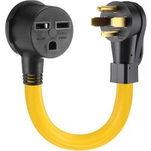 4 Prong to 3 Prong Dryer Adapter Compatible with NEMA 14-30p to 6-30r 240V 50 Amp Male Plug 30 Amp Female Receptacle Heavy Duty Generator EV Charger Cord Power Adapter, ETL Listed