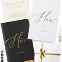 ARTESORI Premium Wedding Vow Book for Her & Him, Soft Touch, Gold Foil, 28 Lined Pages, Wedding Vow Books His and Hers, Wedding Essentials, Wedding Registry Ideas, His and Hers Gifts [White & Black]