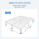 MAF 7 Inch King Metal Platform Bed Frame White with Round Corner Legs